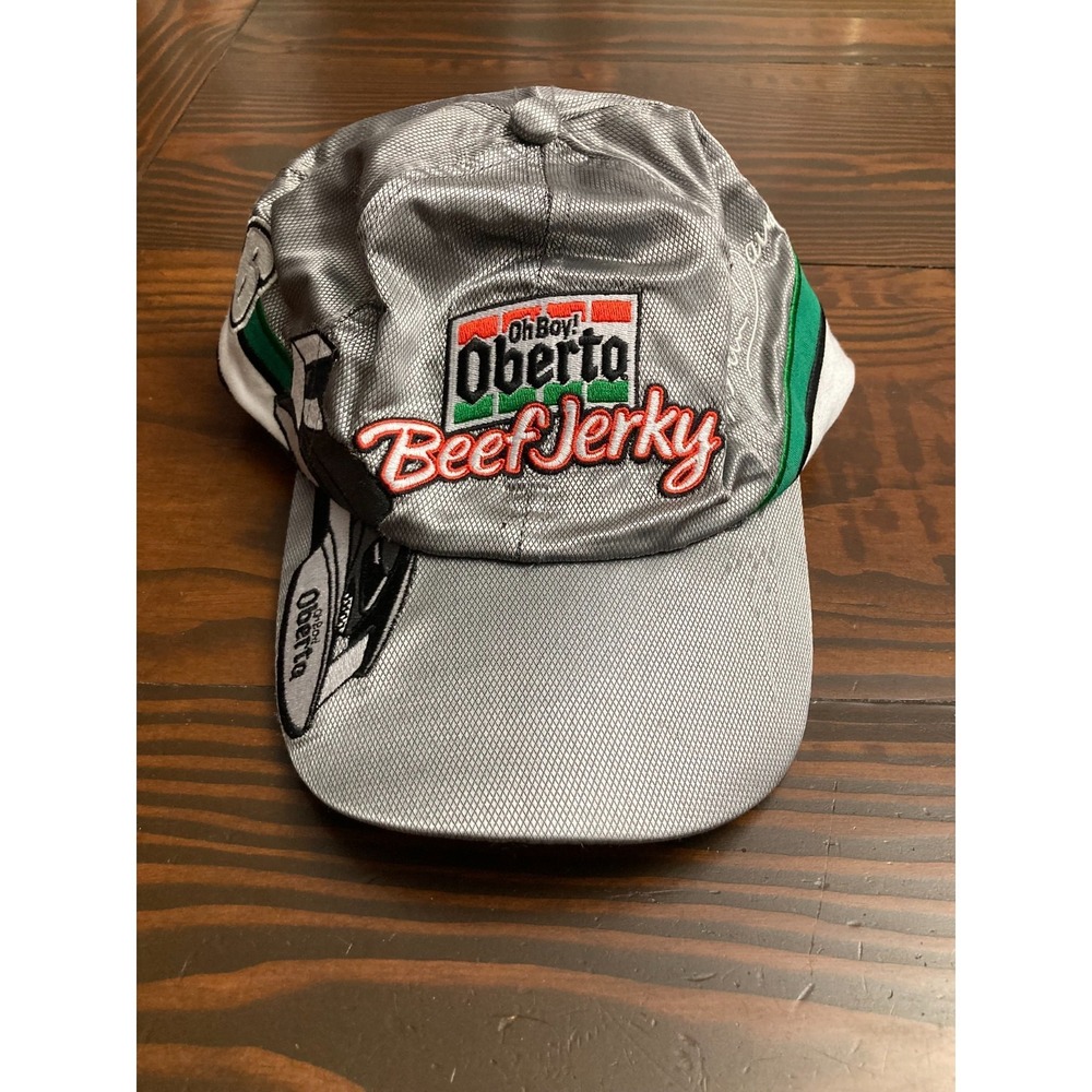 Oh Boy! Oberto Beef Jerky U-6 Silver Baseball Hat‎ Cap Adjustable One Size